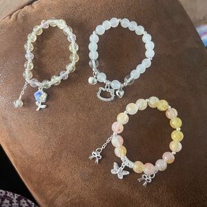 Elegant Beaded Charm Bracelets Set B105